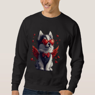 Cupid Siberian Husky Valentine's Day Dog Lover Gif Sweatshirt