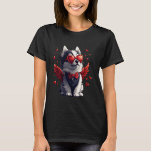 Cupid Siberian Husky Valentine's Day Dog Lover Gif T-Shirt