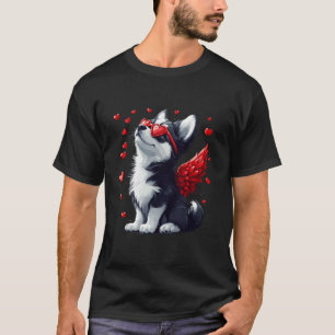 Cupid Siberian Husky Valentine's Day Dog Lover Gif T-Shirt