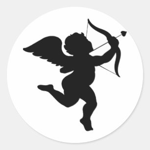 Cupid Silhouette Design! Classic Round Sticker
