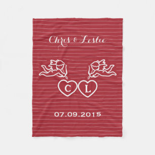 CUPID STRIKES custom text & colour fleece blanket
