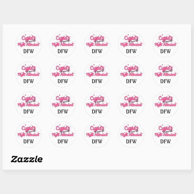 Cupid-Themed Flight Attendant Sticker (Sheet)