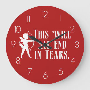 Cupid This Will All End In Tears Large Clock