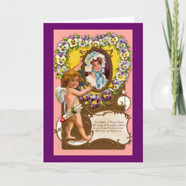 Cupid Vintage Valentine's Card (Front)