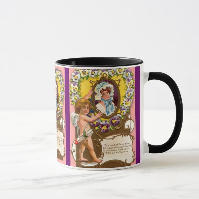 Cupid Vintage Valentine's Mug (Right)