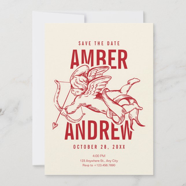 Cupid wedding save the date (Front)