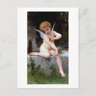 Cupid with a Butterfly, Bouguereau Postcard