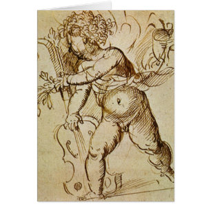 Cupid with a Violin by Domenico Campagnola
