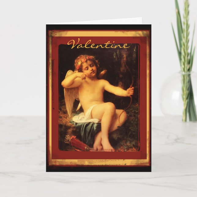 Cupid with Bow Fine Art Image Valentine Holiday Card (Front)