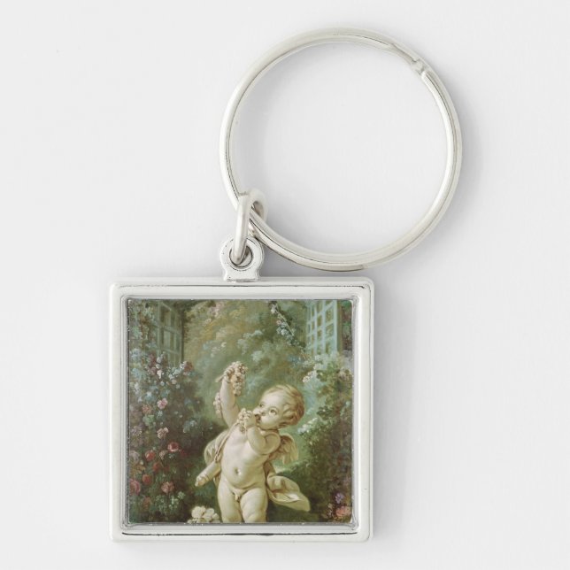 Cupid with Grapes Keychain (Front)