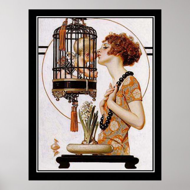 Cupide dans une cage Art déco (Devant)