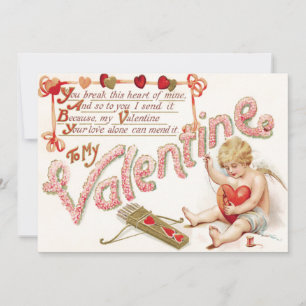 Cupidon Coeur Bow Flèche Moend Faire-part de maria