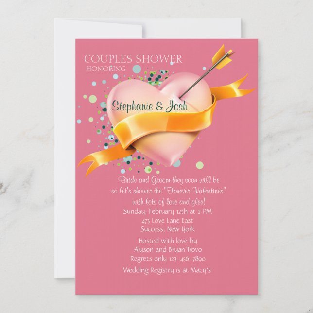 Cupid's Arrow Couples Bridal Shower Invitation (Front)