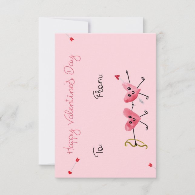 Cupid's Arrow Hearts Valentine's Day Card (Front)
