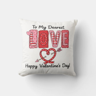 Cupid's Arrow Little Sweetheart Valentine's Day De Throw Pillow