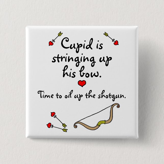 Cupid's Bow 2 Inch Square Button (Front)