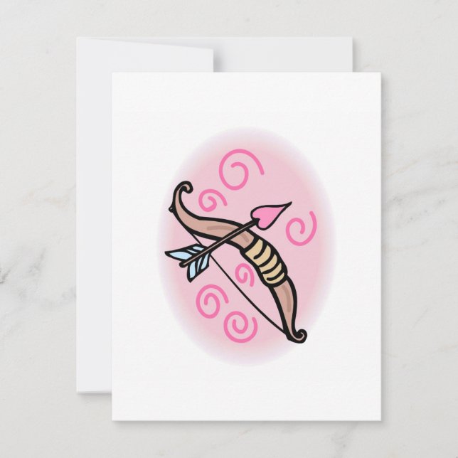 Cupid's Bow & Arrow Invitation (Front)