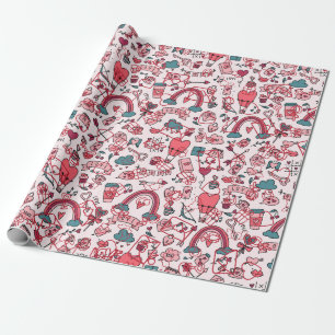 Cupid's Canvas: Love and Romance Valentine's Day Wrapping Paper