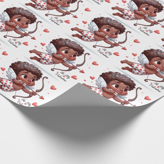Cupid's Charm Be My Valentine  Wrapping Paper (Corner)