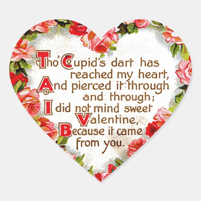 Cupids Dart Heart Sticker (Front)