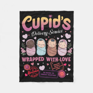 Cupid's Delivery Service Labor And Delivery Nurse Fleece Blanket