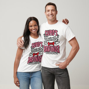 Cupid's favorite bartender Valentines Day Matching T-Shirt