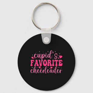 Cupids Favorite Cheerleader Valentine Day Love Che Keychain