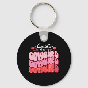Cupid's Favorite Cowgirl Valentine's Day Hearts  Keychain
