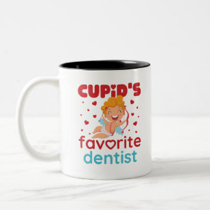 Cupid's Favorite Dentist Valentine's Day Two-Tone Coffee Mug