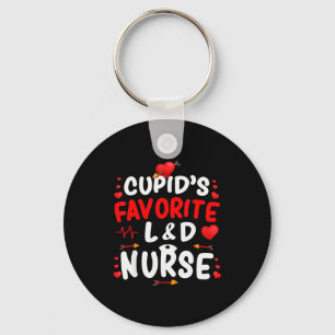 Cupids Favorite L&d Nurse Cute Valentines Day Keychain