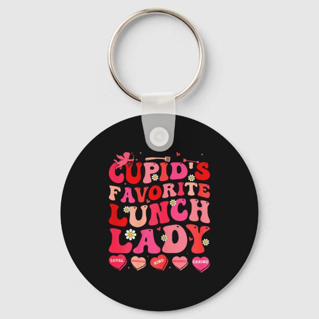 Cupids Favorite Lunch Lady Cafeteria Worker Valent Keychain (Front)