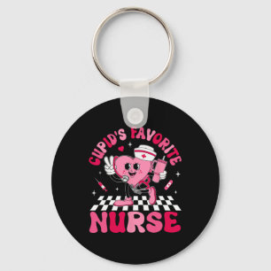 Cupids Favorite Nurse Bougie Valentine Candy Heart Keychain