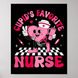 Cupids Favorite Nurse Bougie Valentine Candy Heart Poster