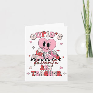 Cupids Favourite Art Teacher Valentine Cute Heart  Card