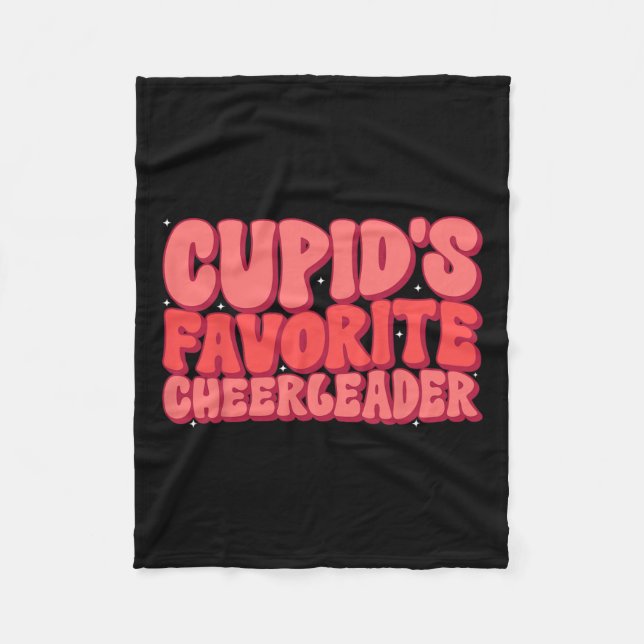 Cupids Favourite Cheerleader Valentine Day Love Ch Fleece Blanket (Front)
