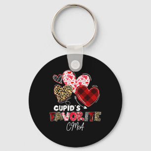 Cupids Favourite Cma Nurse Valentine Buffalo Plaid Keychain
