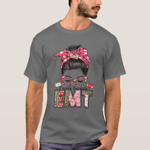 Cupid's Favourite EMT Messy Bun Nursing Valentine' T-Shirt