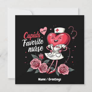 Cupid's Favourite Nurse Funny And Cute Valentine's Invitation