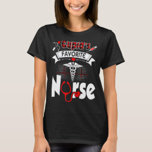 Cupid's Favourite Nurse Red Plaid Stethoscope Vale T-Shirt