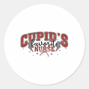 Cupid's Favourite Nurse Valentine Classic Round Sticker