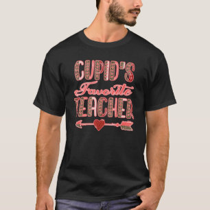 Cupid's Favourite Teacher Leopard Valentines Teach T-Shirt