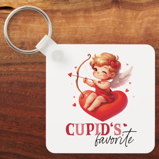 Cupid's Favourite Valentine Day Keychain (Front)