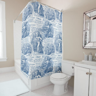 Cupids in Love Romantic French Toile Blue