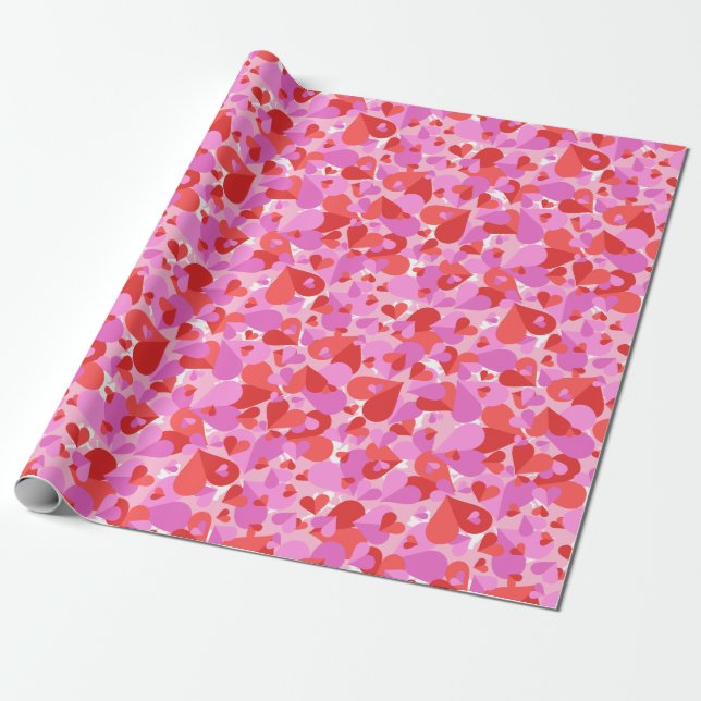 Cupids Mixed Confetti Wrapping Paper (Unrolled)
