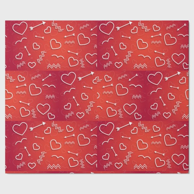 Cupid's Quiver: Abstract Geometric Love Pattern Wrapping Paper (Seam)