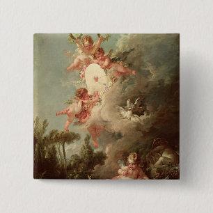 Cupid's Target, from 'Les Amours des Dieux' 2 Inch Square Button