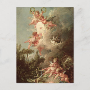 Cupid's Target, from 'Les Amours des Dieux' Postcard