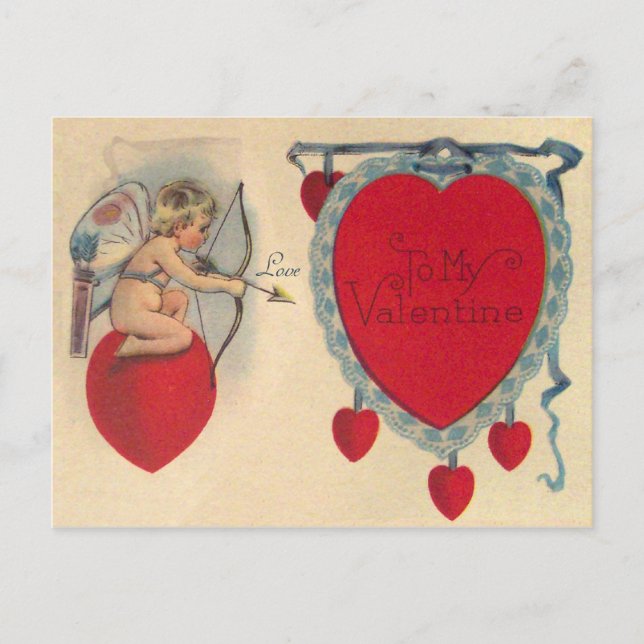 Cupids Valentine Message Vintage Postcard (Front)