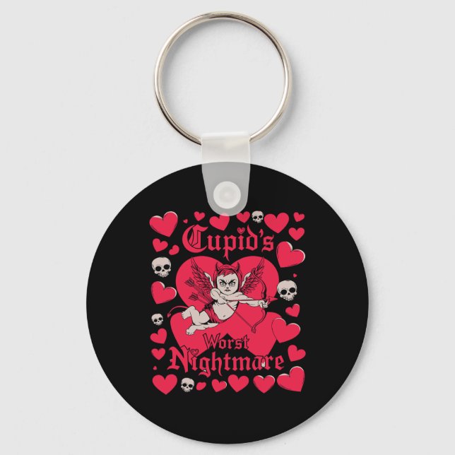 Cupid's Worst Anti Valentine Day  Keychain (Front)