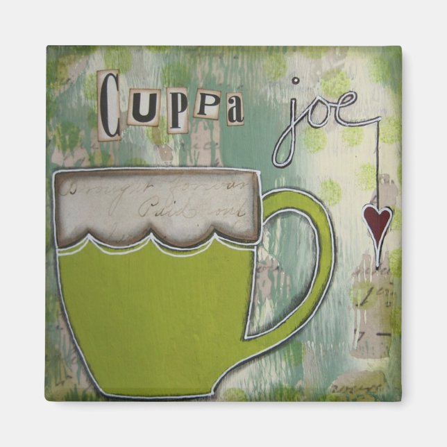"Cuppa Joe" Art Magnet by Nancy Lefko (Front)